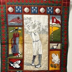 Home Sewn Quilted Golf Wall Hanging
